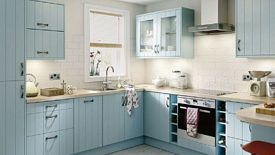 Кухня угловая Роялвуд голубой